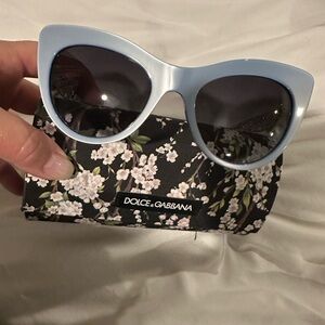 DOLCE & GABBANA DG3265-B 3100 51mm Blue Rose Cat Eye Sunglasses Italy